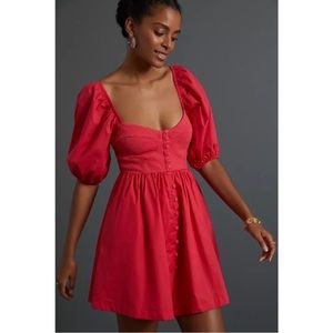 Anthropologie Mauve Dress in Red